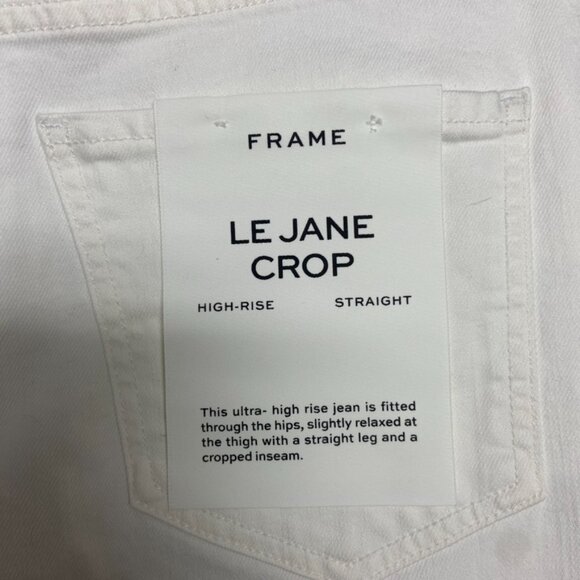 FRAME Le Jane Crop High Rise Size 26 New with Tags White - Picture 6 of 12